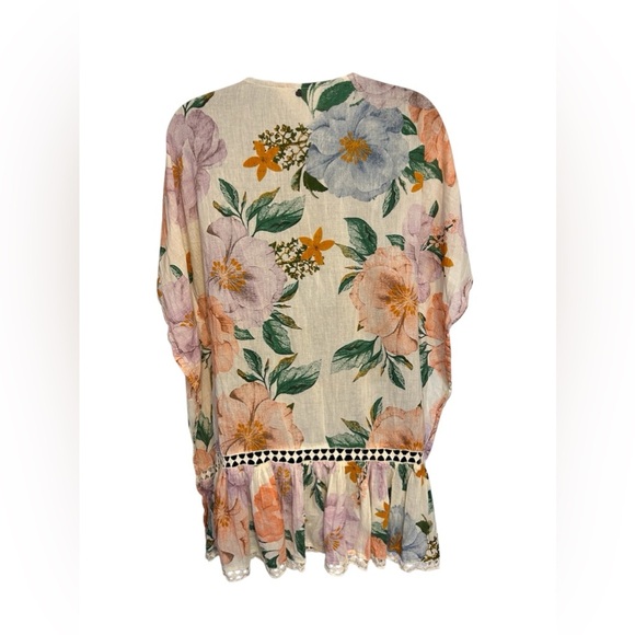 Z&L floral bathing suit coverup or dress with tassels - Picture 7 of 12